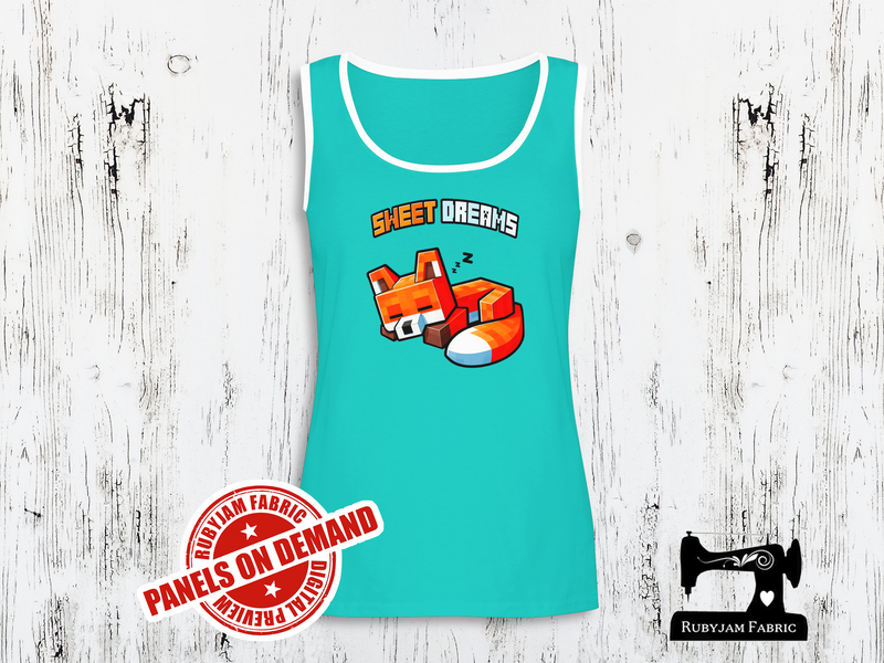 Sweet Dreams Block Fox - MINT GREEN - Panels On Demand