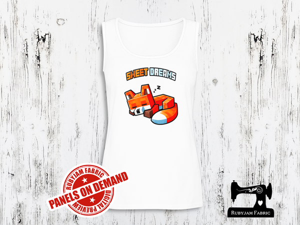 Sweet Dreams Block Fox - WHITE - Panels On Demand