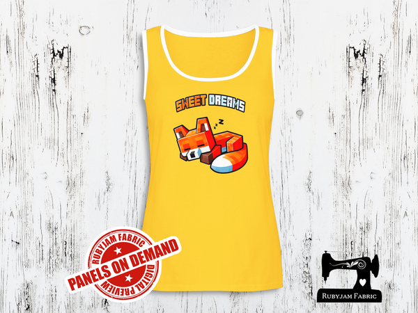 Sweet Dreams Block Fox - YELLOW - Panels On Demand