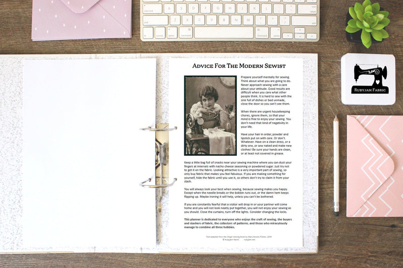 Rubyjam Fabric - FREE - 2024 The Ultimate Sewing Organiser (All 52 Pages)
