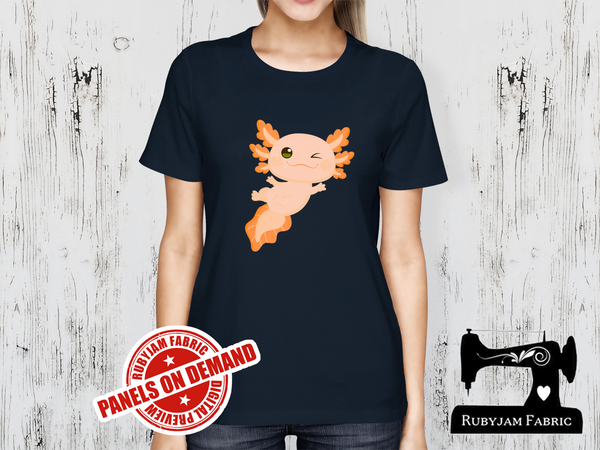 Axolotl Peach - NAVY BLUE - Panels On Demand