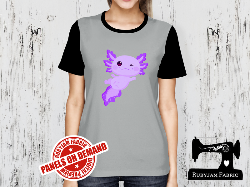 Axolotl Purple - HEATHER GREY - Panels On Demand