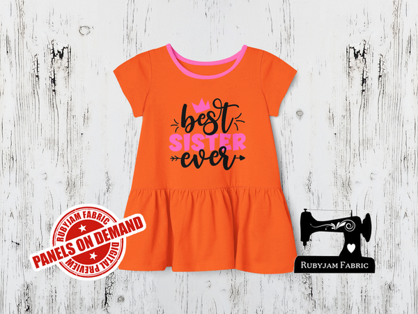 Best Sister Ever - ORANGE - Panels On Demand