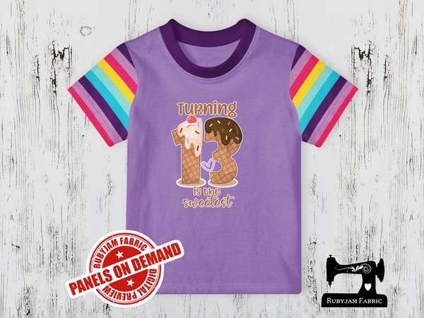 Turning 13 Is the Sweetest (Ice Cream) Birthday - LIGHT PURPLE - Panels On Demand