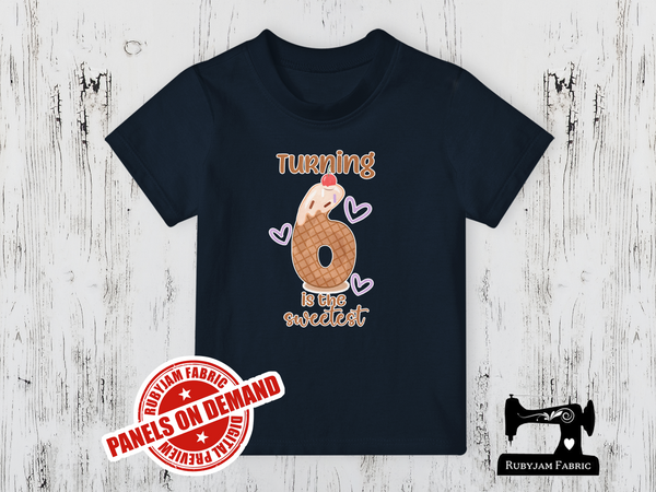 Turning 6 Is the Sweetest (Ice Cream) Birthday - NAVY BLUE - Panels On Demand