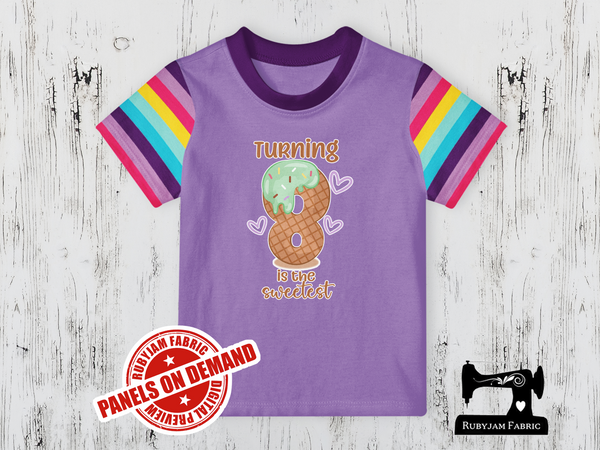 Turning 8 Is the Sweetest (Ice Cream) Birthday - LIGHT PURPLE - Panels On Demand