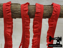 1M RED Decorative Elastic Ruffle Trim (Approx 15mm wide)