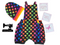 Rainbow Hearts - cotton lycra - 150cm wide - clearance