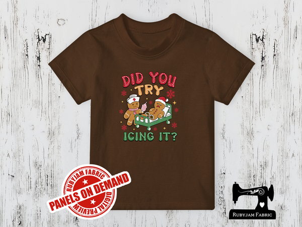 Did You Try Icing It Gingerbread Christmas - BROWN - Panels On Demand
