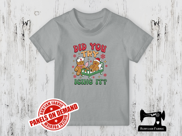 Did You Try Icing It Gingerbread Christmas - HEATHER GREY - Panels On Demand