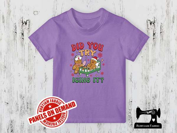 Did You Try Icing It Gingerbread Christmas - LIGHT PURPLE - Panels On Demand