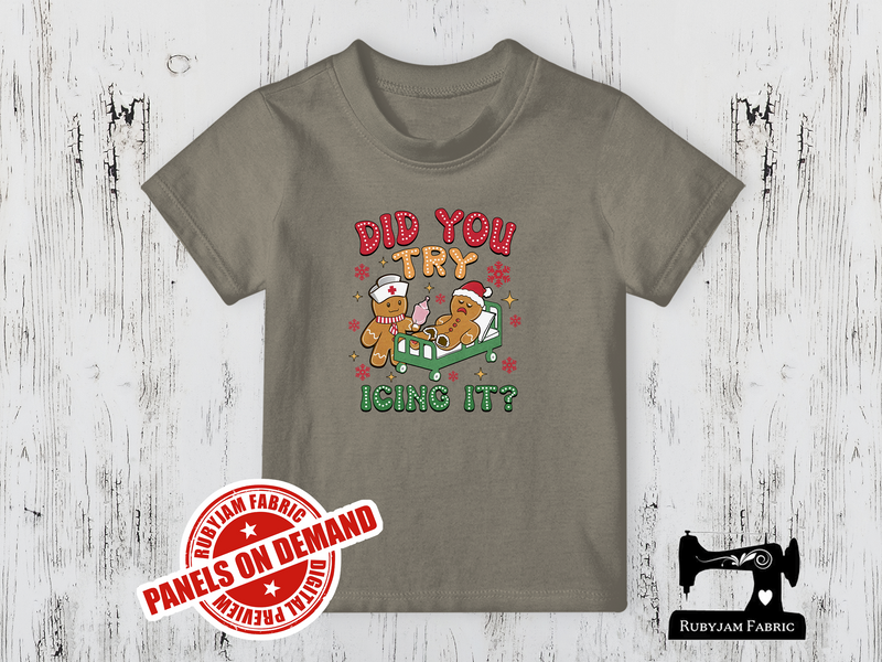 Did You Try Icing It Gingerbread Christmas - LIGHT GREY - Panels On Demand