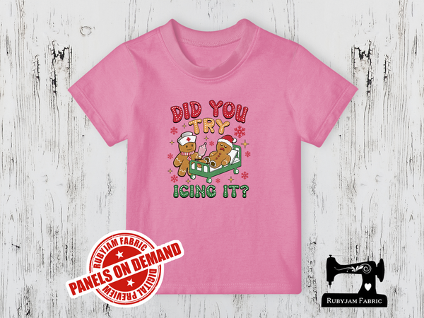 Did You Try Icing It Gingerbread Christmas - LIGHT PINK - Panels On Demand