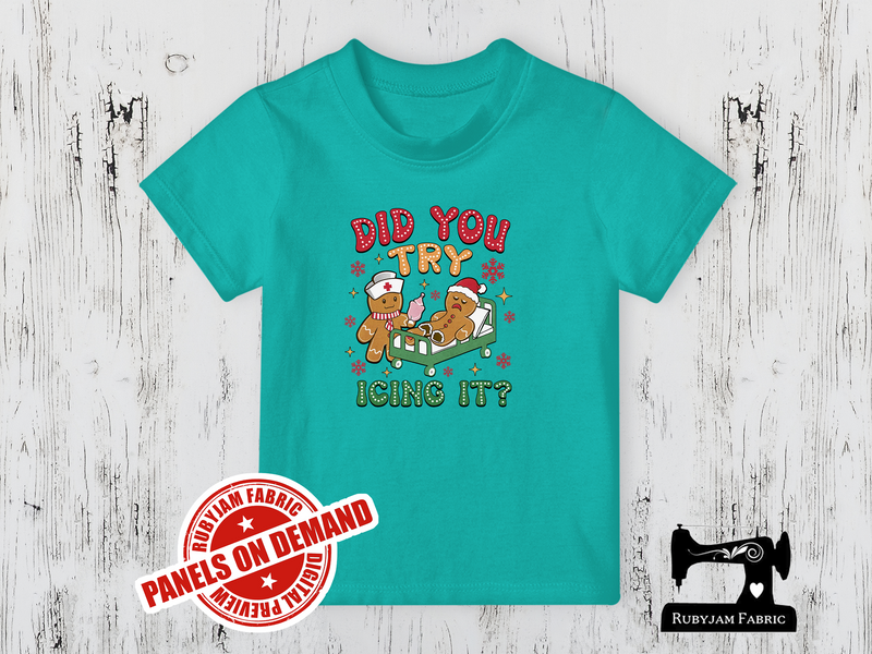 Did You Try Icing It Gingerbread Christmas - MINT - Panels On Demand