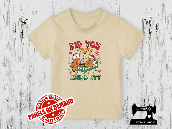Did You Try Icing It Gingerbread Christmas - SAND BEIGE - Panels On Demand