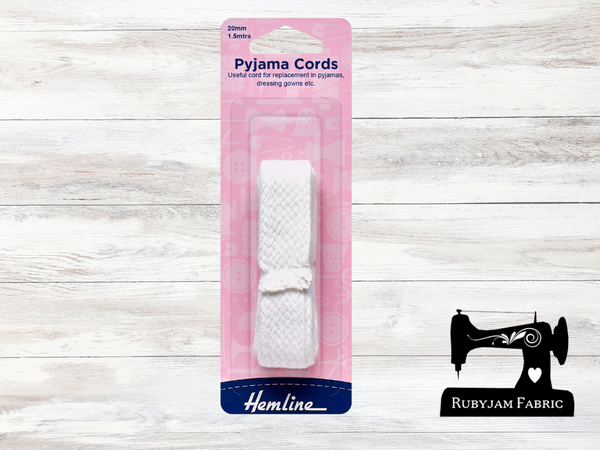 Hemline Pyjama Cord - 20mm x 1.5M - clearance