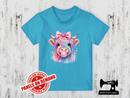 Pastel Rainbow Highland Cow Bubblegum - LIGHT BLUE - Panels On Demand