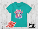 Pastel Rainbow Highland Cow Bubblegum - MINT GREEN - Panels On Demand