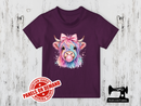 Pastel Rainbow Highland Cow Bubblegum - PURPLE - Panels On Demand