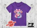 Pastel Rainbow Highland Cow Bubblegum - REALLY PURPLE - Panels On Demand