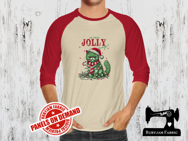 Is This Jolly Enough Christmas Cat - SAND BEIGE - Panels On Demand