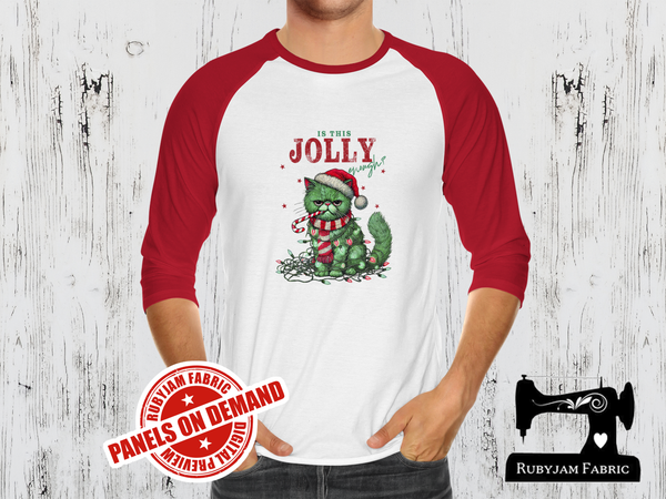 Is This Jolly Enough Christmas Cat - WHITE - Panels On Demand