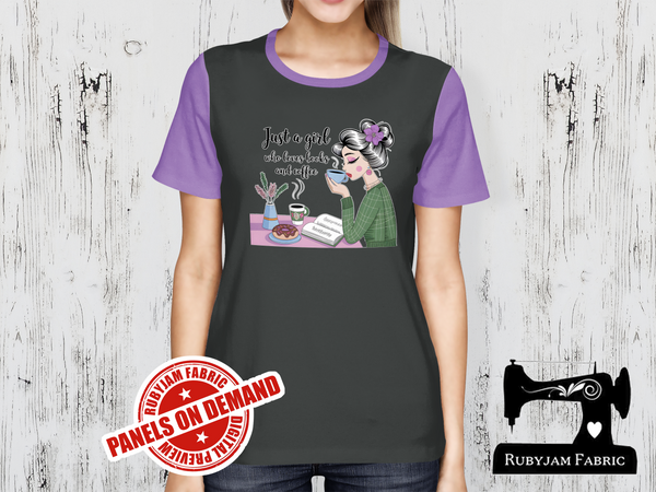 Just a Girl Who Loves Books and Coffee - CHARCOAL GREY - Panels On Demand
