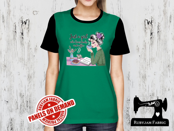 Just a Girl Who Loves Books and Coffee - GREEN - Panels On Demand