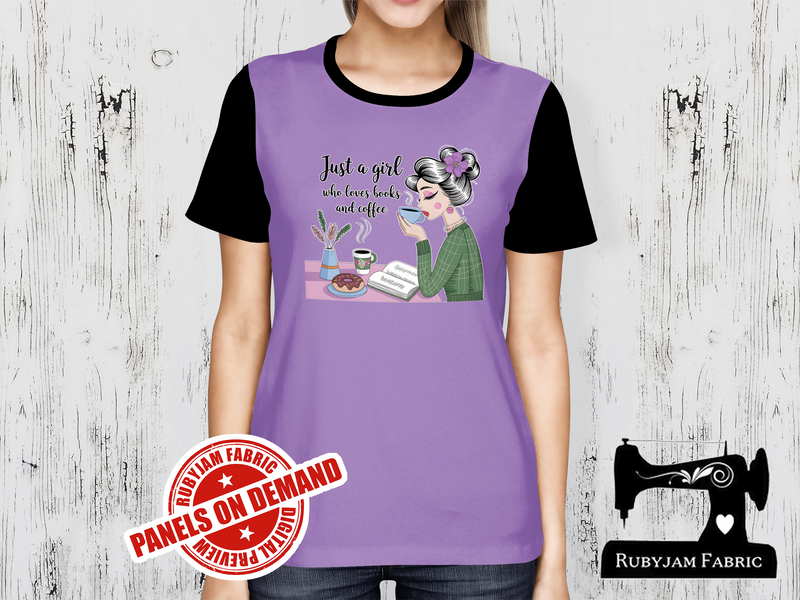 Just a Girl Who Loves Books and Coffee - LIGHT PURPLE - Panels On Demand