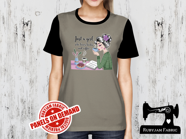 Just a Girl Who Loves Books and Coffee - LIGHT GREY - Panels On Demand
