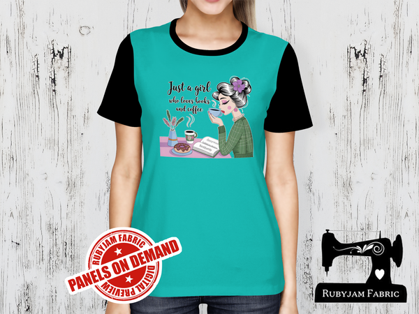 Just a Girl Who Loves Books and Coffee - MINT GREEN - Panels On Demand