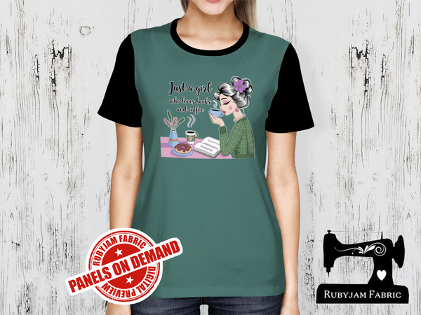 Just a Girl Who Loves Books and Coffee - SAGE GREEN - Panels On Demand
