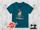 Off to Cause a Kerfuffle Frog - TEAL BLUE - Panels On Demand