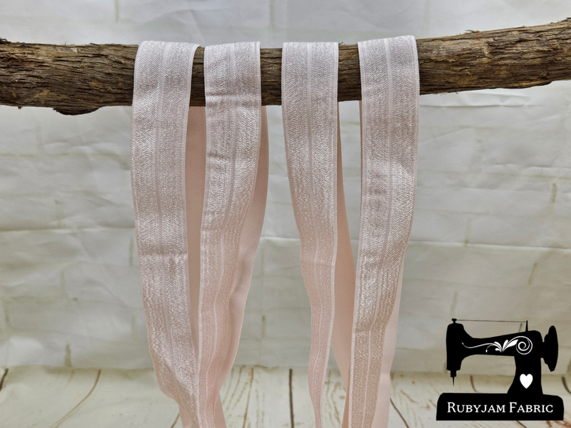 1M Pale Pink - Solid - 1" (25mm) - Fold Over Elastic (FOE)