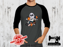Patchwork Boo Ghost - CHARCOAL - Panels On Demand