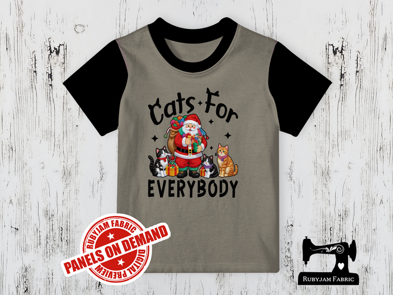 Cats for Everybody Santa - LIGHT GREY (Mushroom) - Panels On Demand