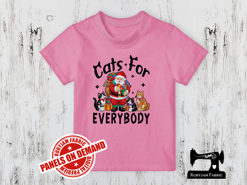 Cats for Everybody Santa - LIGHT PINK - Panels On Demand