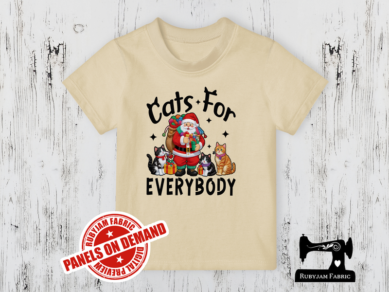 Cats for Everybody Santa - SAND BEIGE - Panels On Demand