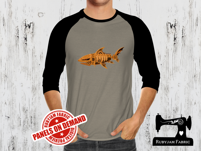Steampunk Shark -  LIGHT GREY - Panels On Demand
