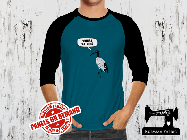 Where Ya Bin Ibis (Bin Chicken) - TEAL BLUE - Panels On Demand