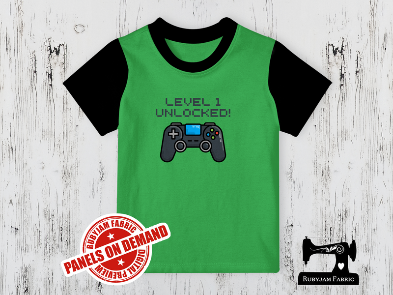 Level 1 Unlocked Gamer Birthday - LIME GREEN - Panels On Demand