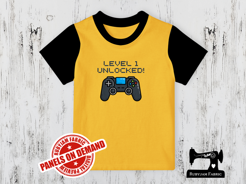 Level 1 Unlocked Gamer Birthday - YELLOW - Panels On Demand