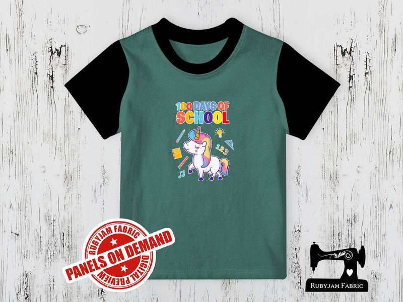 100 Days of School Unicorn - SAGE GREEN - Panels On Demand