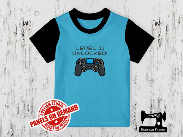 Level 11 Unlocked Gamer Birthday - LIGHT BLUE - Panels On Demand