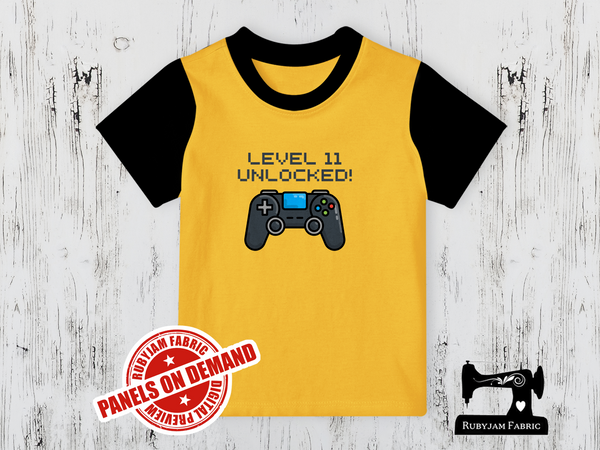 Level 11 Unlocked Gamer Birthday - YELLOW - Panels On Demand