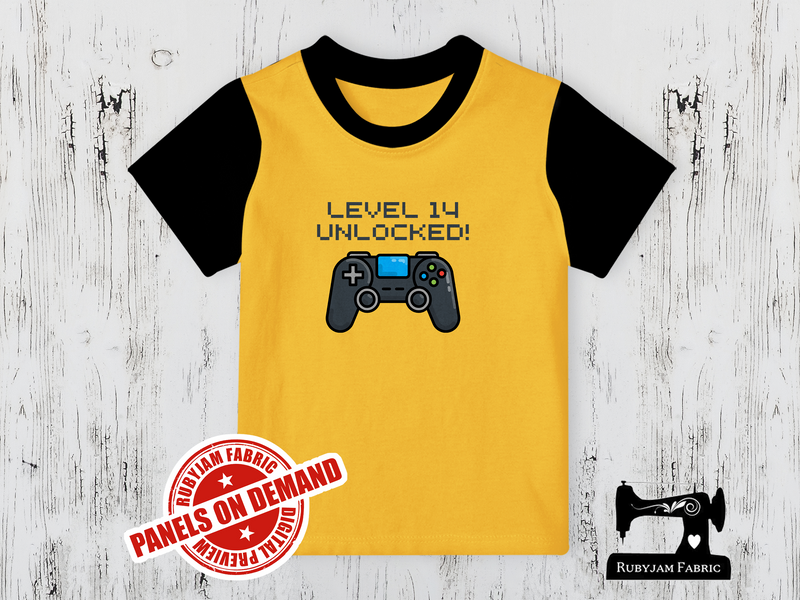 Level 14 Unlocked Gamer Birthday - YELLOW - Panels On Demand