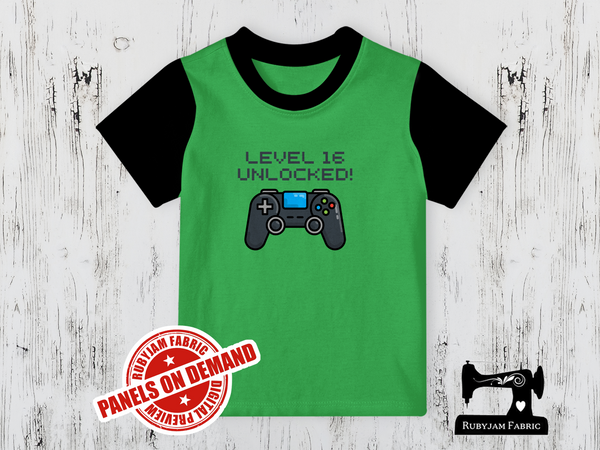 Level 16 Unlocked Gamer Birthday - LIME GREEN - Panels On Demand