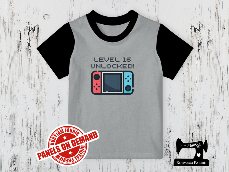 Level 16 Unlocked Switch Gamer Birthday - HEATHER GREY - Panels On Demand