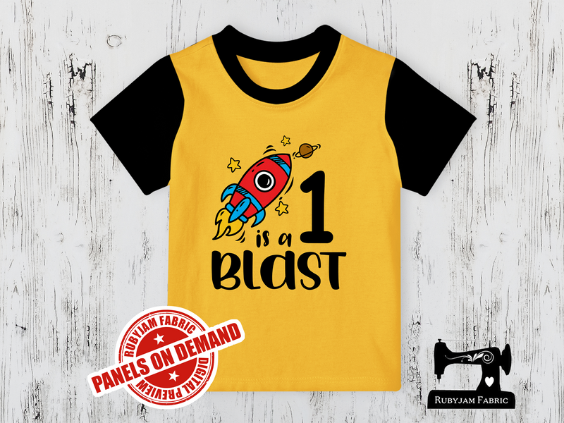 Rocket Birthday 1 - YELLOW - Panels On Demand