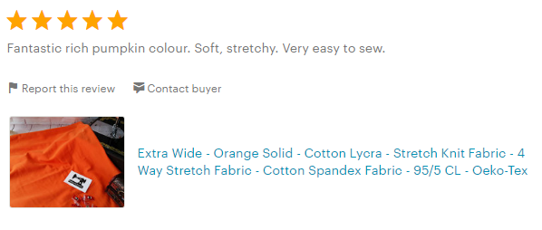 Orange - solid cotton lycra - 185cm wide - 220gsm